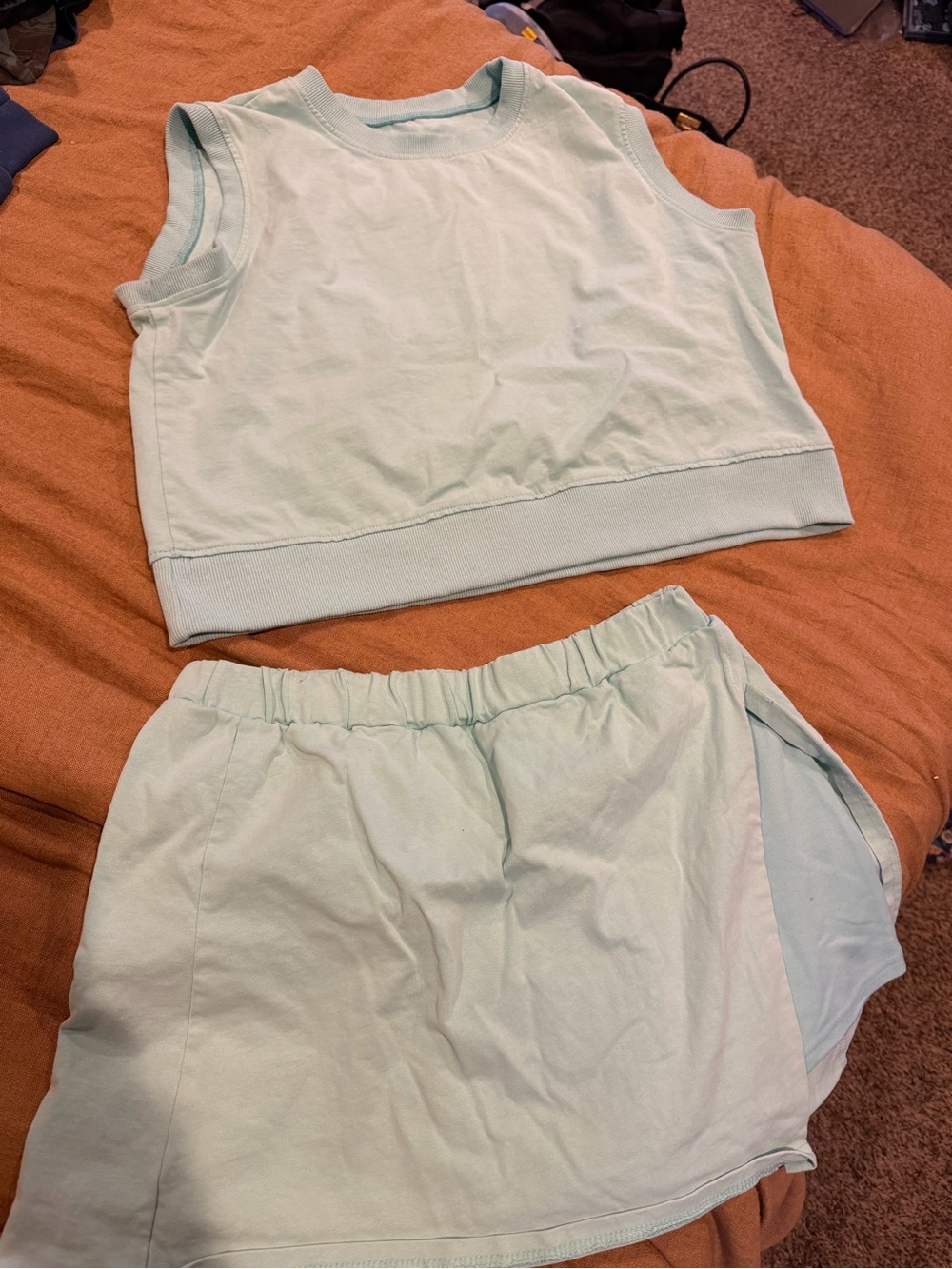 Mint Crop Tank and Skort Set - Women Intimates & Sleepwear